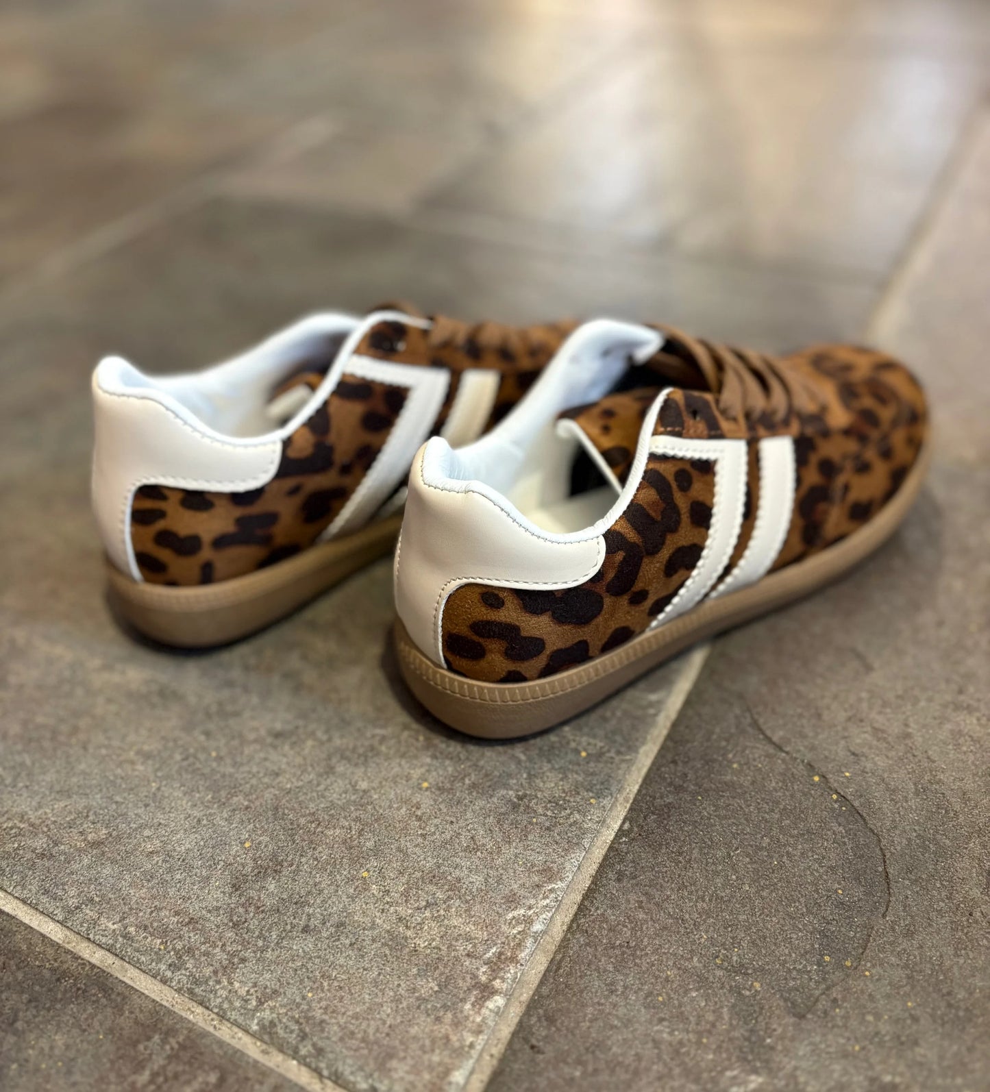 Stripe Trainers - Leopard, Lilac, Pink