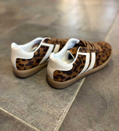 Stripe Trainers - Leopard, Lilac, Pink