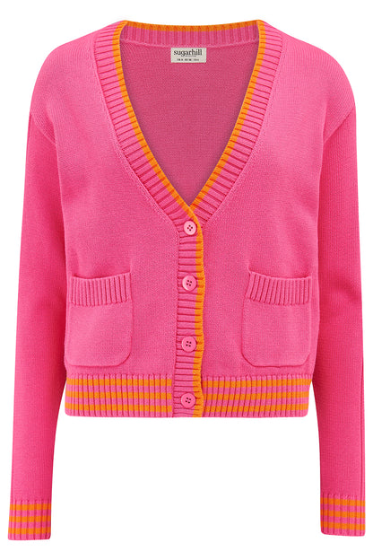 Pink Cotton Knit Cardigan
