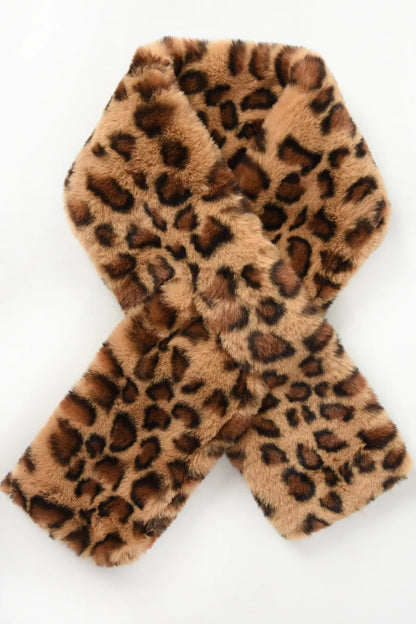 Leopard print scarf on a white background
