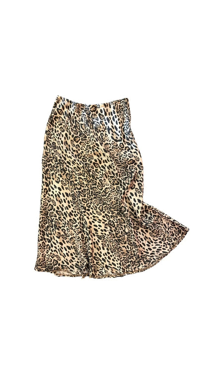 Leopard print skirt on a white background